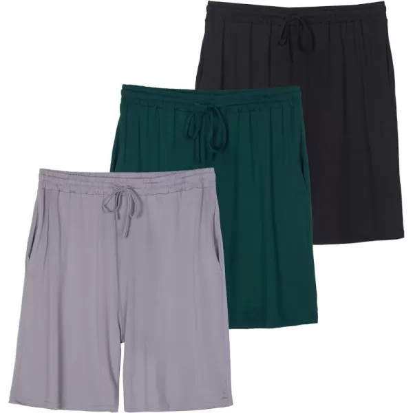 3 Pack Mens Soft Pajama Shorts with Drawstring amp Pockets 4Way Stretch amp Wicking Available In Big amp TallBig amp Tall Set 9