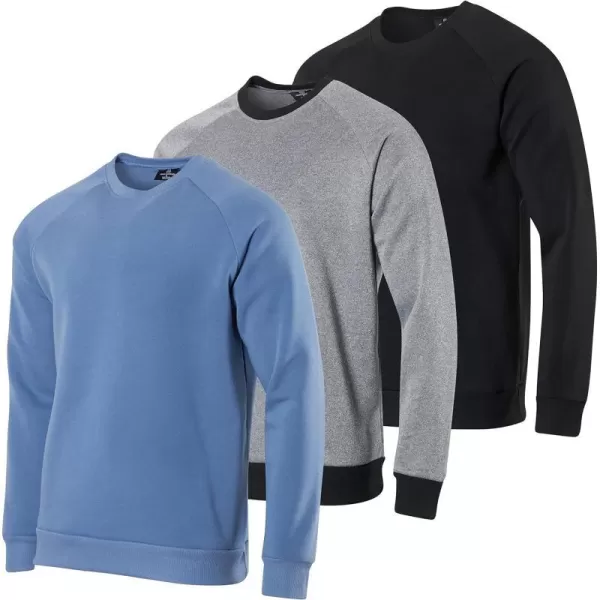 3 Pack Mens Soft Plush Fleece Crewneck Sweatshirt  Athletic Pullover Sweater Available in Big amp TallSweatshirt Set 1