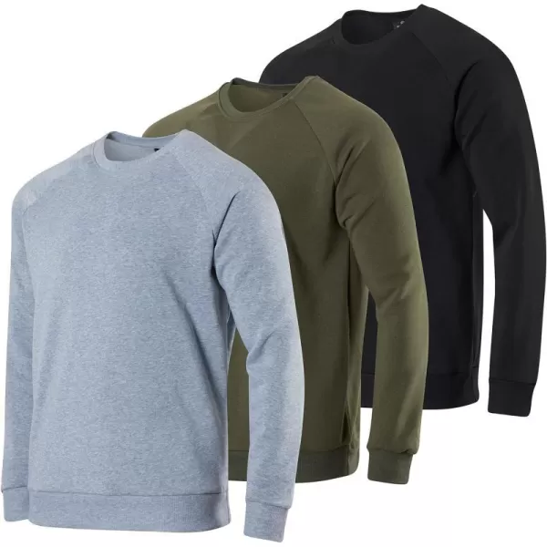 3 Pack Mens Soft Plush Fleece Crewneck Sweatshirt  Athletic Pullover Sweater Available in Big amp TallSweatshirt Set 6