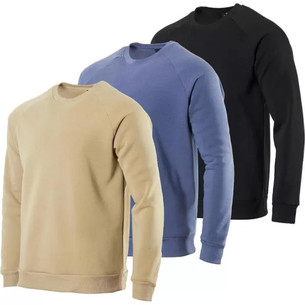 3 Pack Mens Soft Plush Fleece Crewneck Sweatshirt  Athletic Pullover Sweater Available in Big amp TallSweatshirt Set 7