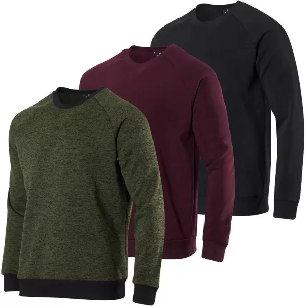 3 Pack Mens Soft Plush Fleece Crewneck Sweatshirt  Athletic Pullover Sweater Available in Big amp TallSweatshirt Set 8