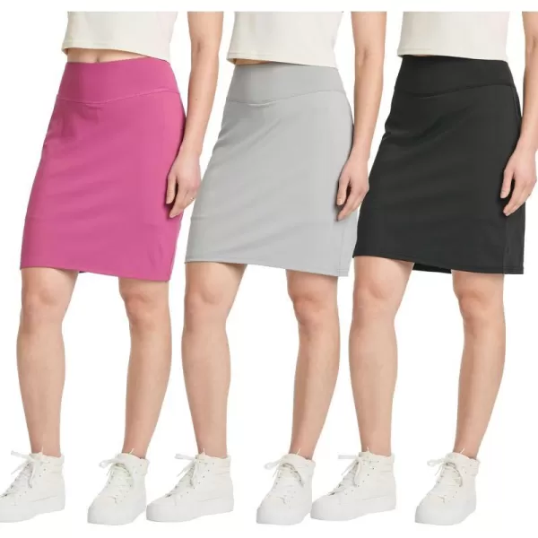 3 Pack Womens 20 Golf Skirts Knee Length Skorts Athletic Modest Long Active Casual Pockets UPF Available in PlusSet 1