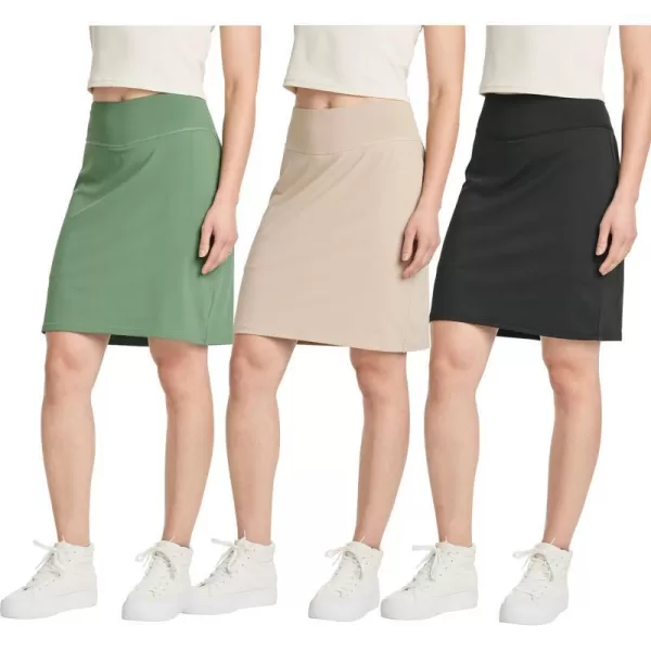 3 Pack Womens 20 Golf Skirts Knee Length Skorts Athletic Modest Long Active Casual Pockets UPF Available in PlusSet 2