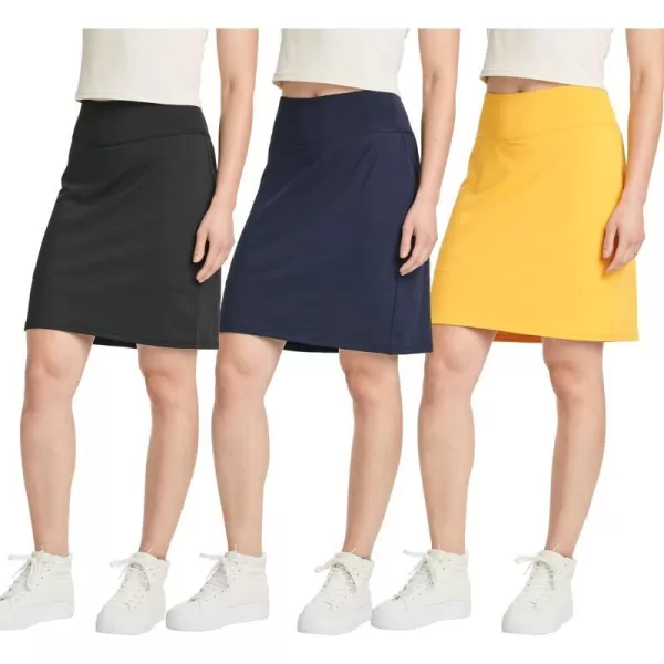 3 Pack Womens 20 Golf Skirts Knee Length Skorts Athletic Modest Long Active Casual Pockets UPF Available in PlusSet 3