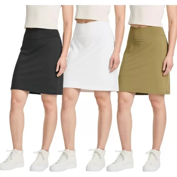 3 Pack Womens 20 Golf Skirts Knee Length Skorts Athletic Modest Long Active Casual Pockets UPF Available in PlusSet 4