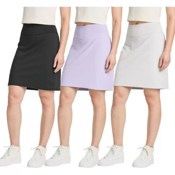 3 Pack Womens 20 Golf Skirts Knee Length Skorts Athletic Modest Long Active Casual Pockets UPF Available in PlusSet 5