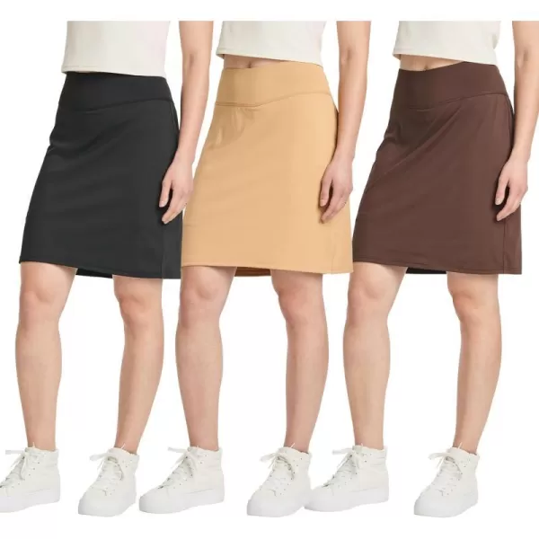 3 Pack Womens 20 Golf Skirts Knee Length Skorts Athletic Modest Long Active Casual Pockets UPF Available in PlusSet 6