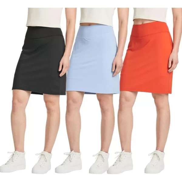 3 Pack Womens 20 Golf Skirts Knee Length Skorts Athletic Modest Long Active Casual Pockets UPF Available in PlusSet 7