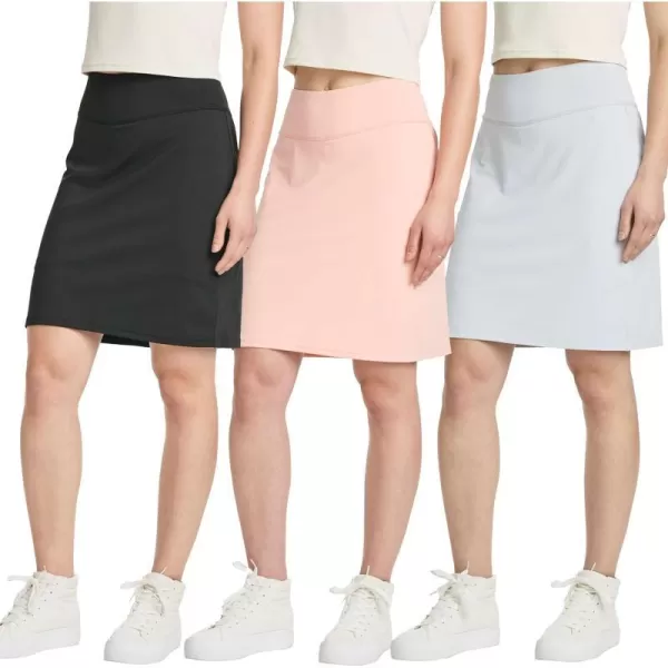 3 Pack Womens 20 Golf Skirts Knee Length Skorts Athletic Modest Long Active Casual Pockets UPF Available in PlusSet 8