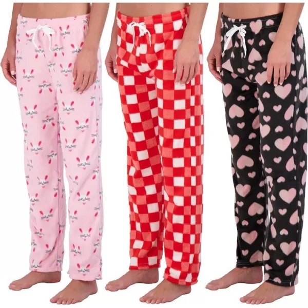 3 Pack Womens UltraSoft Comfy Pajama Lounge Pants Elegant Sleepwear Available In Fleece  Soft Knit Plus SizeFleece Set C