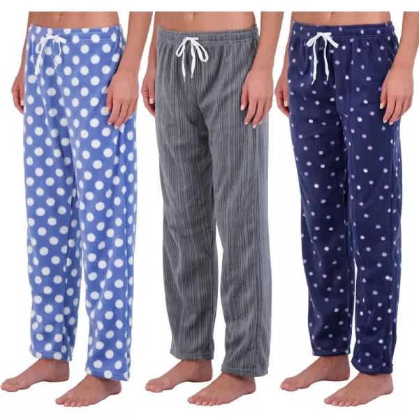 3 Pack Womens UltraSoft Comfy Pajama Lounge Pants Elegant Sleepwear Available In Fleece  Soft Knit Plus SizeFleece Set E