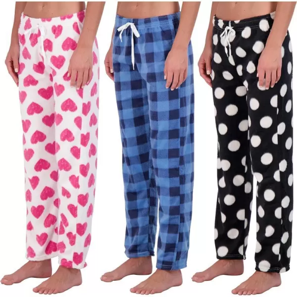 3 Pack Womens UltraSoft Comfy Pajama Lounge Pants Elegant Sleepwear Available In Fleece  Soft Knit Plus SizeFleece Set G