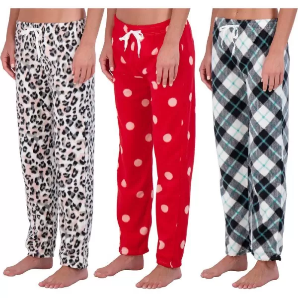 3 Pack Womens UltraSoft Comfy Pajama Lounge Pants Elegant Sleepwear Available In Fleece  Soft Knit Plus SizeFleece Set H