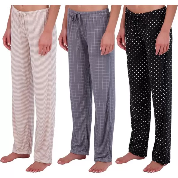 3 Pack Womens UltraSoft Comfy Pajama Lounge Pants Elegant Sleepwear Available In Fleece  Soft Knit Plus SizeSoft Knit Set B