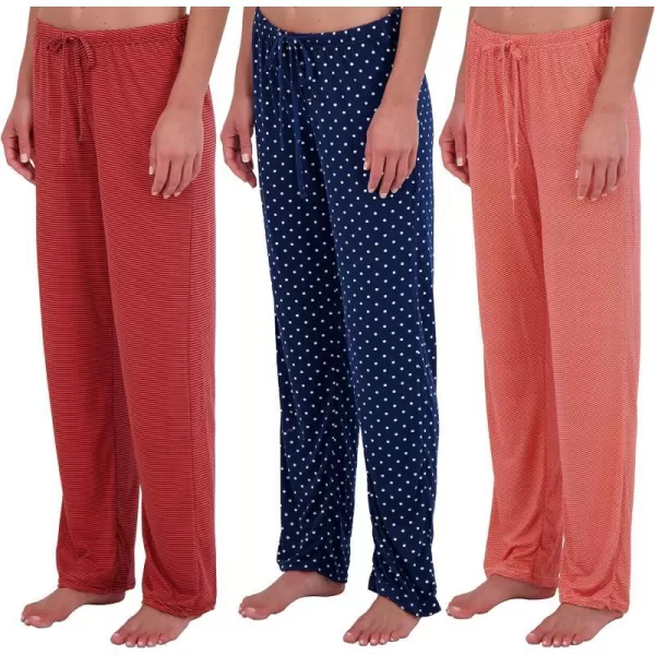 3 Pack Womens UltraSoft Comfy Pajama Lounge Pants Elegant Sleepwear Available In Fleece  Soft Knit Plus SizeSoft Knit Set D