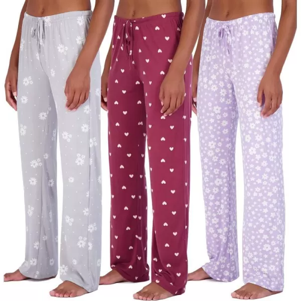 3 Pack Womens UltraSoft Comfy Pajama Lounge Pants Elegant Sleepwear Available In Fleece  Soft Knit Plus SizeSoft Knit Set J