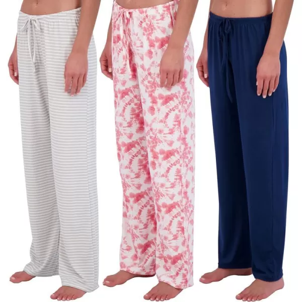 3 Pack Womens UltraSoft Fleece Comfy Stretch Pajama Lounge Pants Elegant Sleepwear Available In Plus SizeSoft Knit Soft Knit Set G