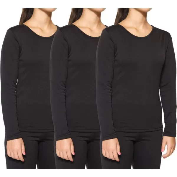 3Pack Womens Thermal Fleece Lined Long Sleeve Undershirts Pack Cute Compression Tops Essential Winter Clothing  Set 1 XL3Pack Womens Thermal Fleece Lined Long Sleeve Undershirts Pack Cute Compression Tops Essential Winter Clothing  Set 1 XL