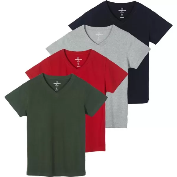 4 Pack Womens ClassicFit Cotton ShortSleeve VNeck TShirt Available in Plus SizeStandard Set 3