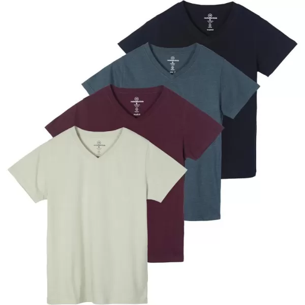 4 Pack Womens ClassicFit Cotton ShortSleeve VNeck TShirt Available in Plus Sizeplussize Set 5