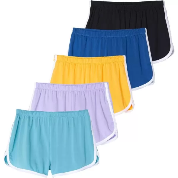 5 Pack Girls DryFit Active Athletic Dolphin Shorts Ages 416Set 5