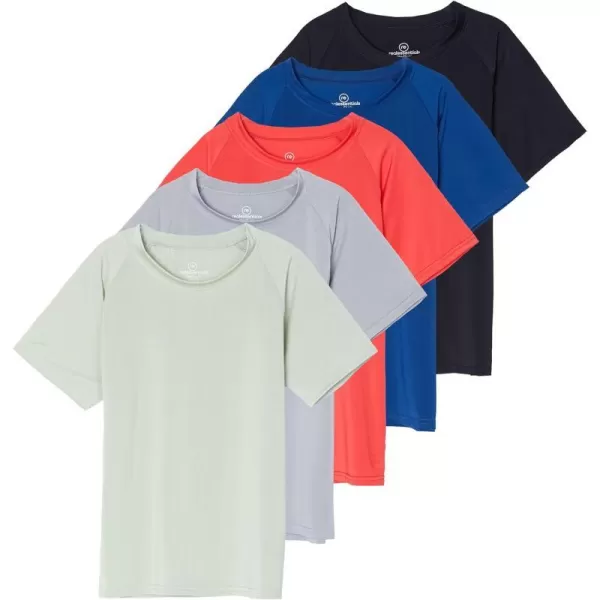 5 Pack Girls Short Sleeve UPF Sun Protective Rashguard Swim Shirt Ages 416Set 2