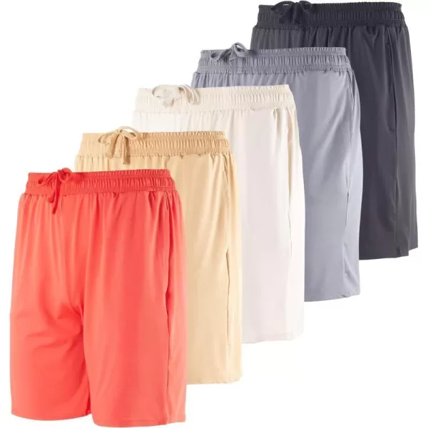 5 Pack Mens DryFit 7 Inch Running Shorts Pockets  Workout Gym Athletic Hiking Casual Available in Big  TallSet 2