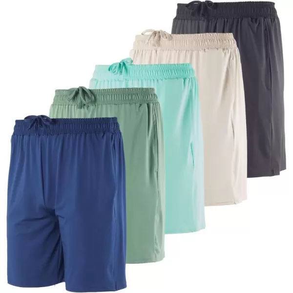 5 Pack Mens DryFit 7 Inch Running Shorts Pockets  Workout Gym Athletic Hiking Casual Available in Big  TallSet 3