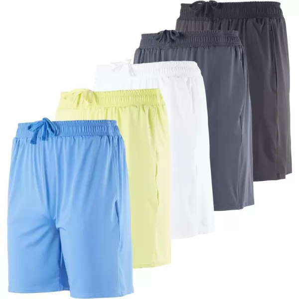 5 Pack Mens DryFit 7 Inch Running Shorts Pockets  Workout Gym Athletic Hiking Casual Available in Big  TallSet 6