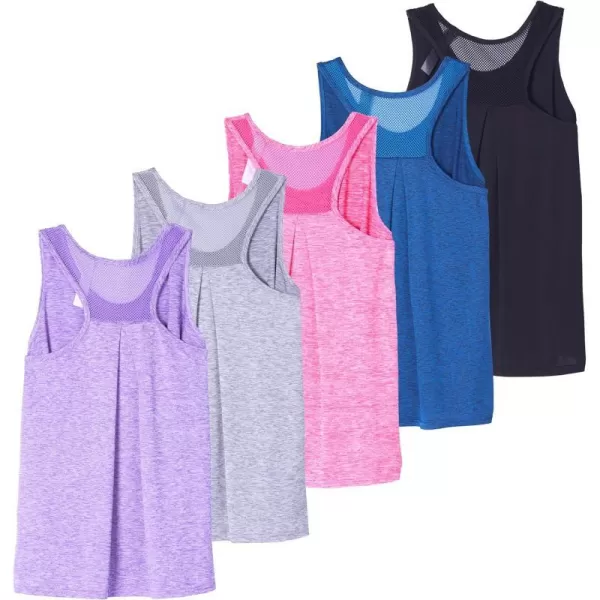 Ladies Active Mesh Insert Tank TopSet 3