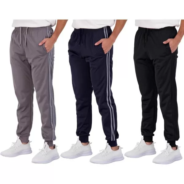 Real Essentials 3 Pack Boys Active Athletic Casual Jogger Sweatpants with PocketsSet 1