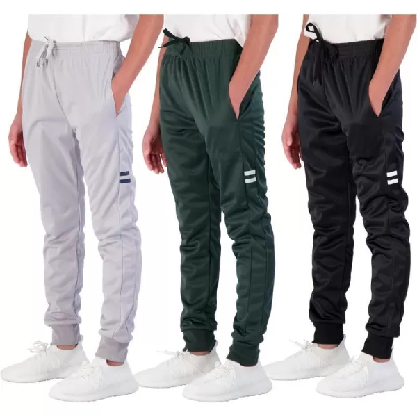 Real Essentials 3 Pack Boys Active Athletic Casual Jogger Sweatpants with PocketsSet 11