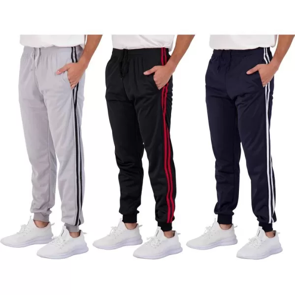 Real Essentials 3 Pack Boys Active Athletic Casual Jogger Sweatpants with PocketsSet 2