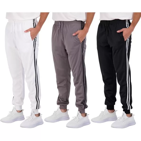 Real Essentials 3 Pack Boys Active Athletic Casual Jogger Sweatpants with PocketsSet 3