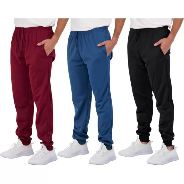 Real Essentials 3 Pack Boys Active Athletic Casual Jogger Sweatpants with PocketsSet 8