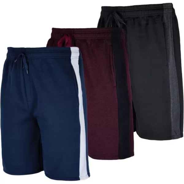 Real Essentials 3 Pack Mens 9 Fleece Casual Lounge Athletic ShortsRegular amp BigTall SizesStandard Set 6