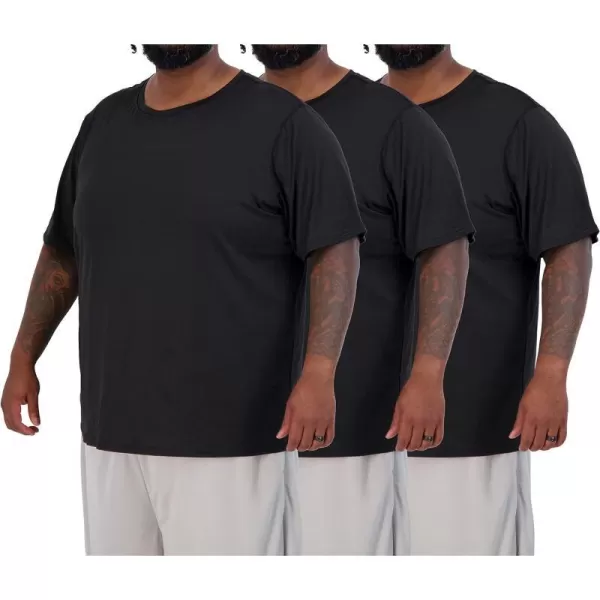 Real Essentials 3 Pack Mens Big amp Tall Tech Stretch LongSleeve amp ShortSleeve DryFit TShirt 3XT5XTShort Sleeve Short Sleeve  Set 8