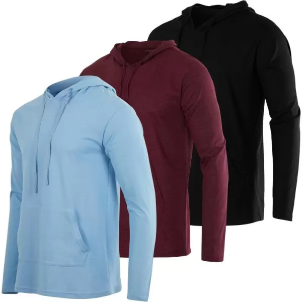 Real Essentials 3 Pack Mens Cotton Lightweight Casual Pullover Drawstring Hoodie With Pocket Available In Big amp TallBig amp Tall Set 8