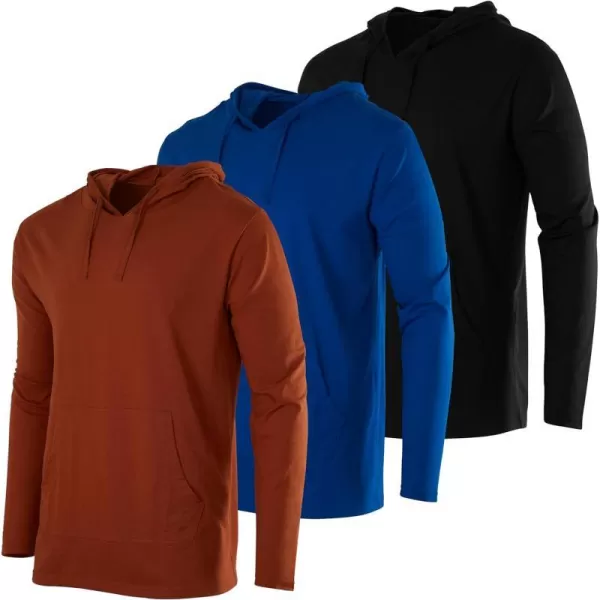 Real Essentials 3 Pack Mens Cotton Lightweight Casual Pullover Drawstring Hoodie With Pocket Available In Big amp TallStandard Set 10