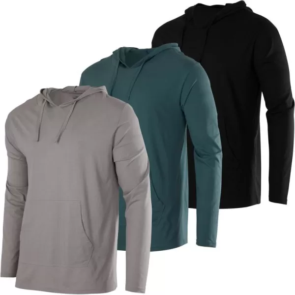 Real Essentials 3 Pack Mens Cotton Lightweight Casual Pullover Drawstring Hoodie With Pocket Available In Big amp TallStandard Set 11