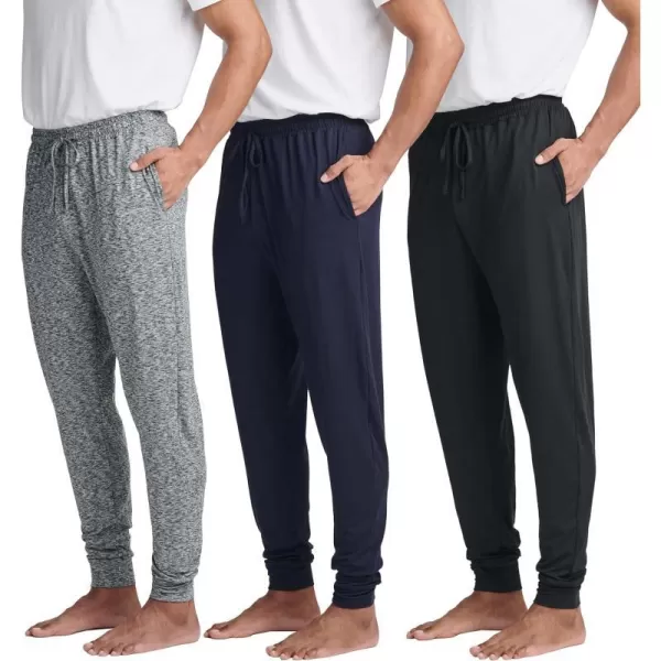 Real Essentials 3 Pack Mens Soft Lounge Sleep Joggers  Pajama Pants Drawstring amp Pockets Available in Big amp TallBig amp Tall Set 4