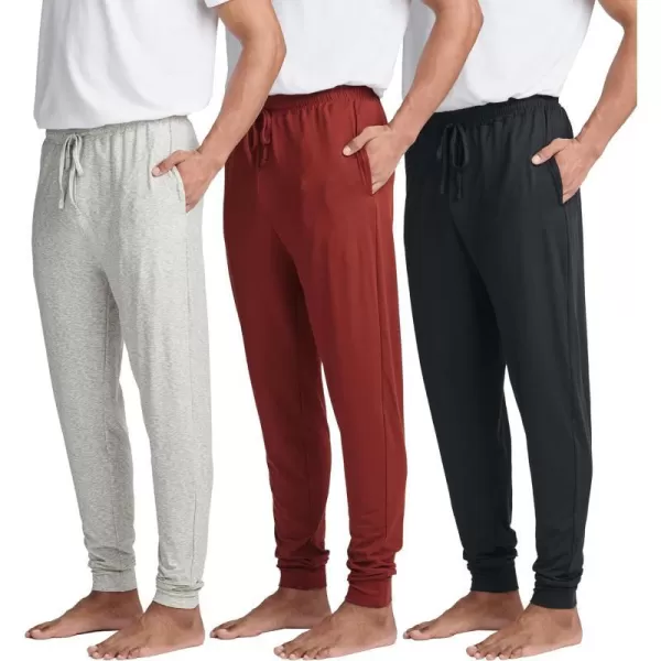 Real Essentials 3 Pack Mens Soft Lounge Sleep Joggers  Pajama Pants Drawstring amp Pockets Available in Big amp TallBig amp Tall Set 5