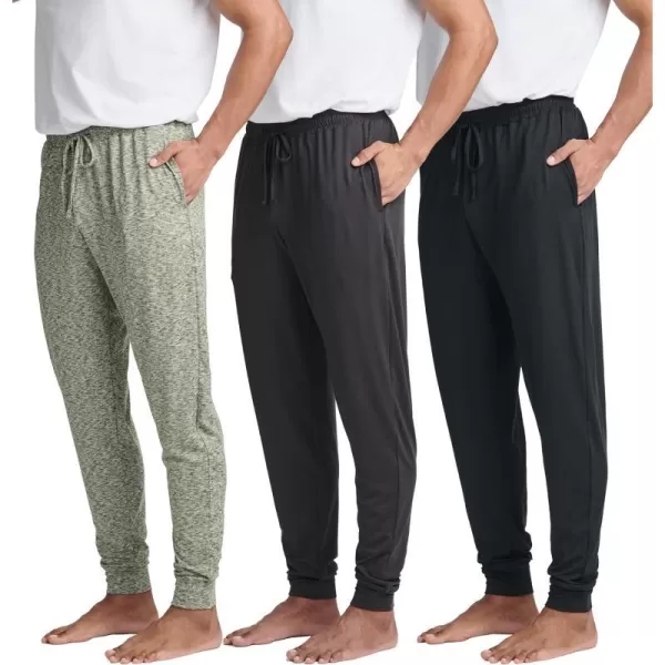 Real Essentials 3 Pack Mens Soft Lounge Sleep Joggers  Pajama Pants Drawstring amp Pockets Available in Big amp TallBig amp Tall Set 7