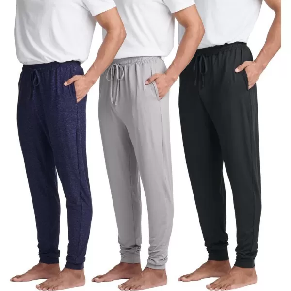 Real Essentials 3 Pack Mens Soft Lounge Sleep Joggers  Pajama Pants Drawstring amp Pockets Available in Big amp TallBig amp Tall Set 8