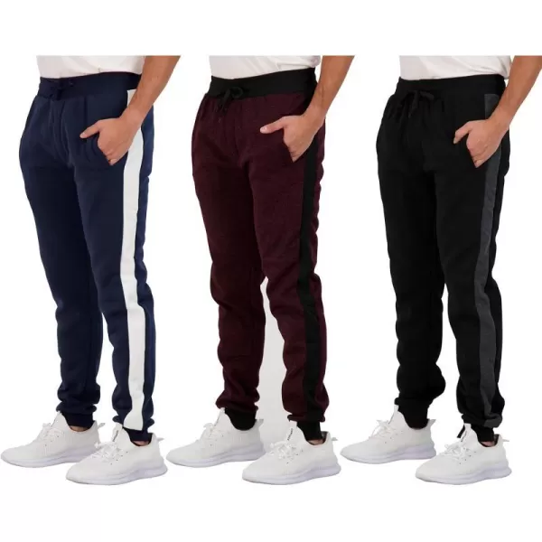 Real Essentials 3 Pack Mens Tech Fleece UltraSoft Warm Jogger Athletic Sweatpants with Pockets Available in Big amp TallJogger Set F