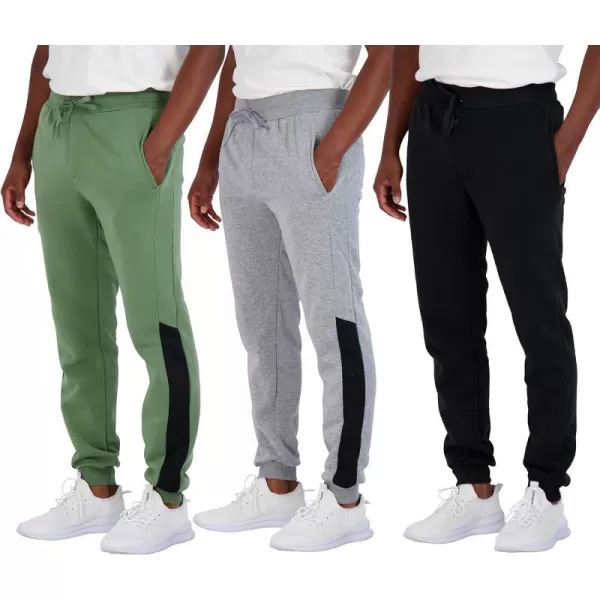 Real Essentials 3 Pack Mens Tech Fleece UltraSoft Warm Jogger Athletic Sweatpants with Pockets Available in Big amp TallJogger Set J