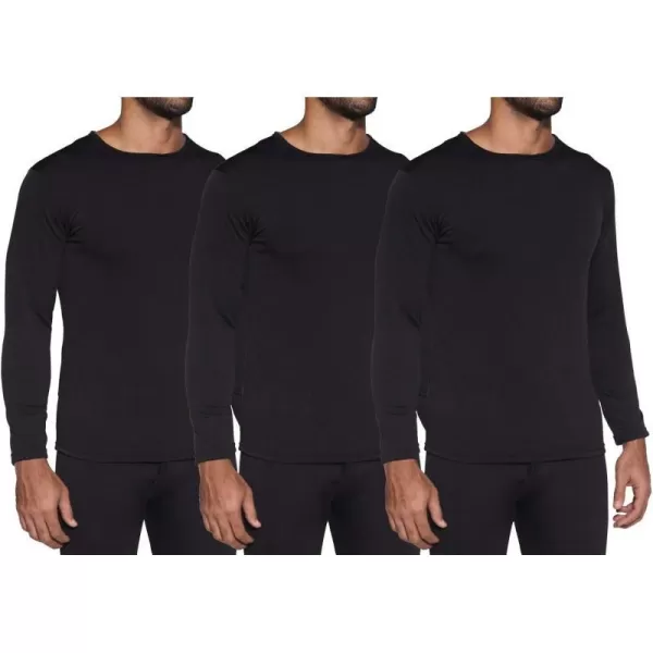 Real Essentials 3 Pack Mens Thermal Underwear Tops Microfiber Fleece Lined Long Sleeve Compression Active Shirt Long Johns Winter Skiing Base Layer Set 2XLReal Essentials 3 Pack Mens Thermal Underwear Tops Microfiber Fleece Lined Long Sleeve Compression Active Shirt Long Johns Winter Skiing Base Layer Set 2XL