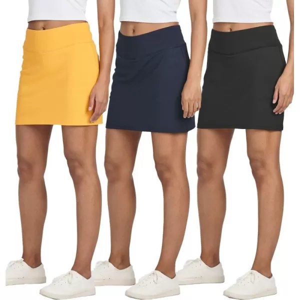 Real Essentials 3 Pack Womens 16 Active High Waisted Skort Skirt Pockets  Running Tennis Golf Gym Available in PlusSet 3