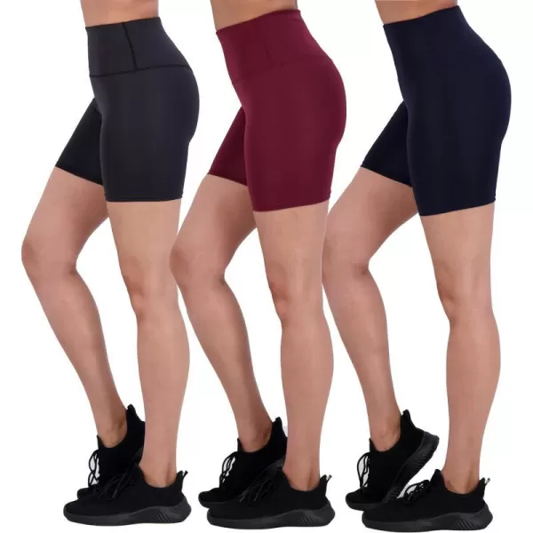 Real Essentials 3 Pack Womens Active Athletic High Waisted FullLength Leggings amp Biker Shorts 6 Inseam6 Biker Short Set C