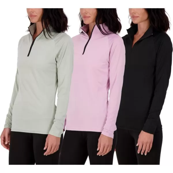 Real Essentials 3 Pack Womens DryFit Long Sleeve Quarter Zip  Full Zip Up Hoodie Workout Jacket Available in PlusQuarter Zip Set 8